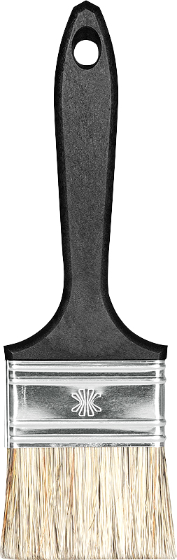 Pincel 2.1/2", Com Cerdas Gris, Cabo Preto, Batalha, 300/6, Atlas
