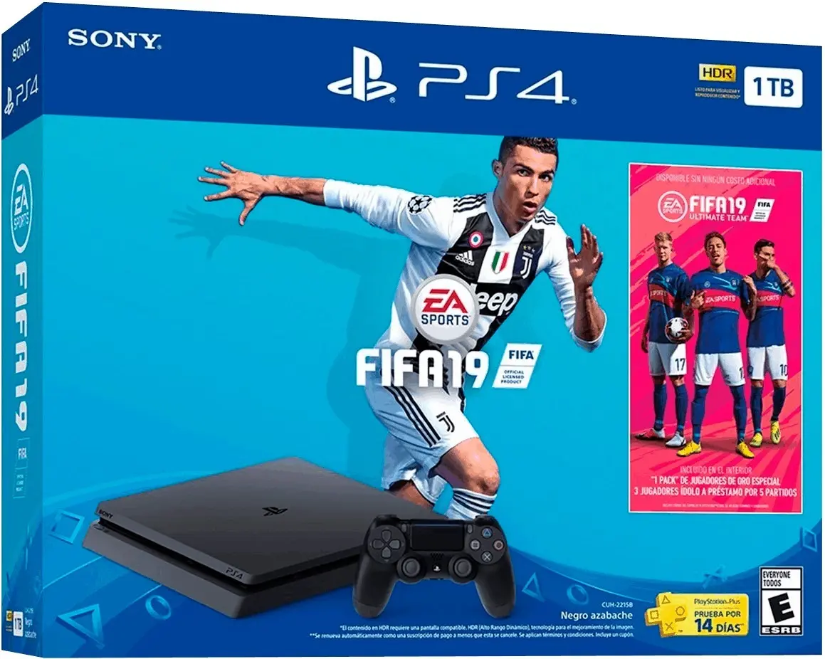VIDEO GAME CONSOLE SONY PLAYSTATION 4 PS4 SLIM 1TB CUH-2215B FIFA 19