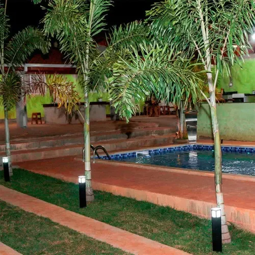 Poste Balizador Jardim Luminária LED Soquete e - 27 Marrom - imagem 5