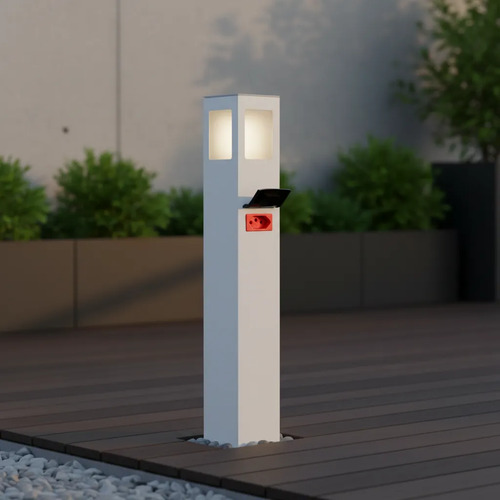 Balizador com Tomada LED E27 70 CM Branco