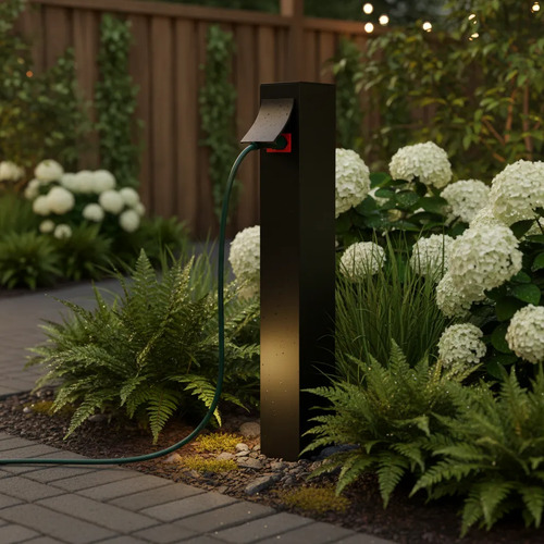 Tomada Area Externa Ou Jardim 50 CM Preto