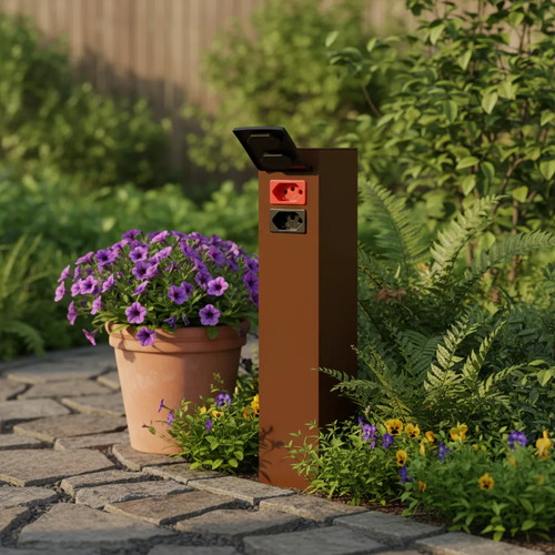 Tomada Area Externa Ou Jardim 30 CM Marrom Marrom
