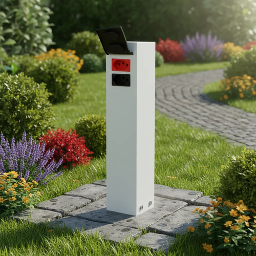 Tomada Area Externa Ou Jardim 30 CM Branco