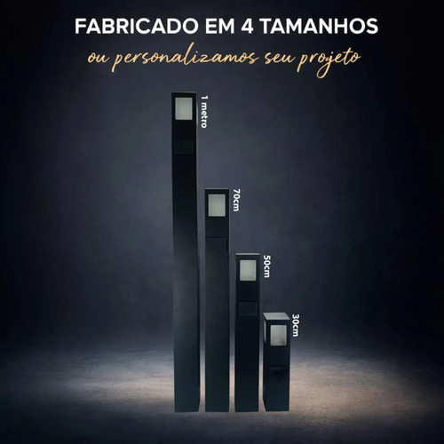 Balizador com Tomada LED E27 50 CM Preto - imagem 4
