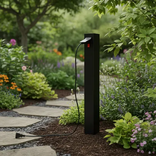 Tomada Area Externa Ou Jardim 70 CM Preto