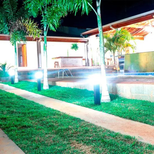 Poste Balizador Jardim Luminária LED Soquete e - 27 Marrom - imagem 7