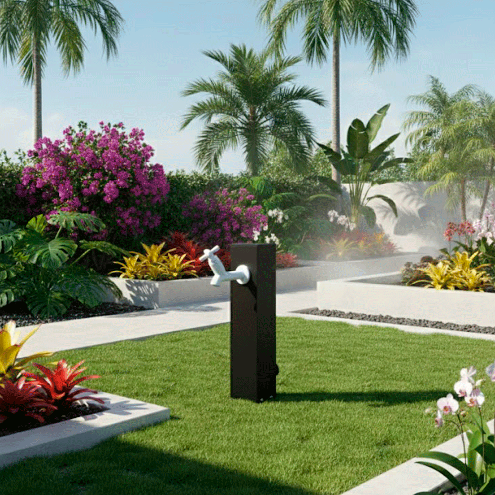 Torre de Água 30 CM Jardim Ou Area Externa Branco