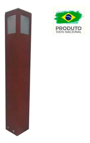 Poste Balizador Jardim Luminária LED Soquete e - 27 Marrom
