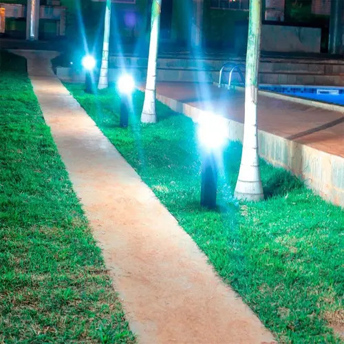 Poste Balizador Jardim Luminária LED Soquete e - 27 Marrom - imagem 8