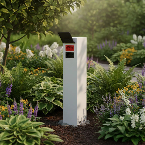 Tomada Area Externa Ou Jardim 70 CM Branco