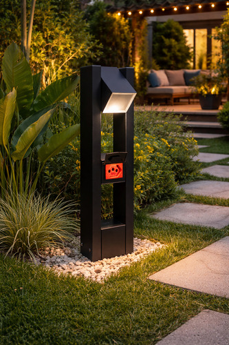 Poste Balziador com Tomada Direcional Decorativo 50cm