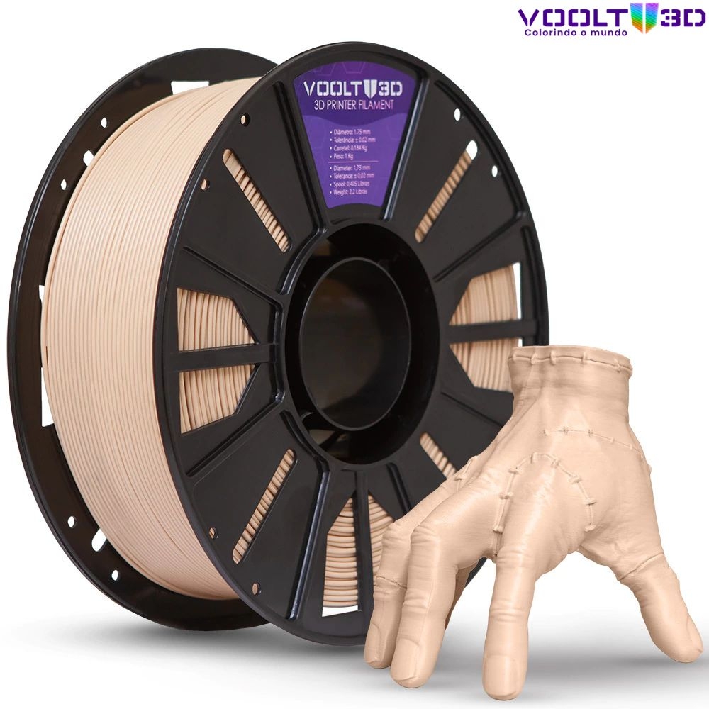 Filamento Voolt 3D - PLA Bege Caucasiano High Speed Premium - 1Kg