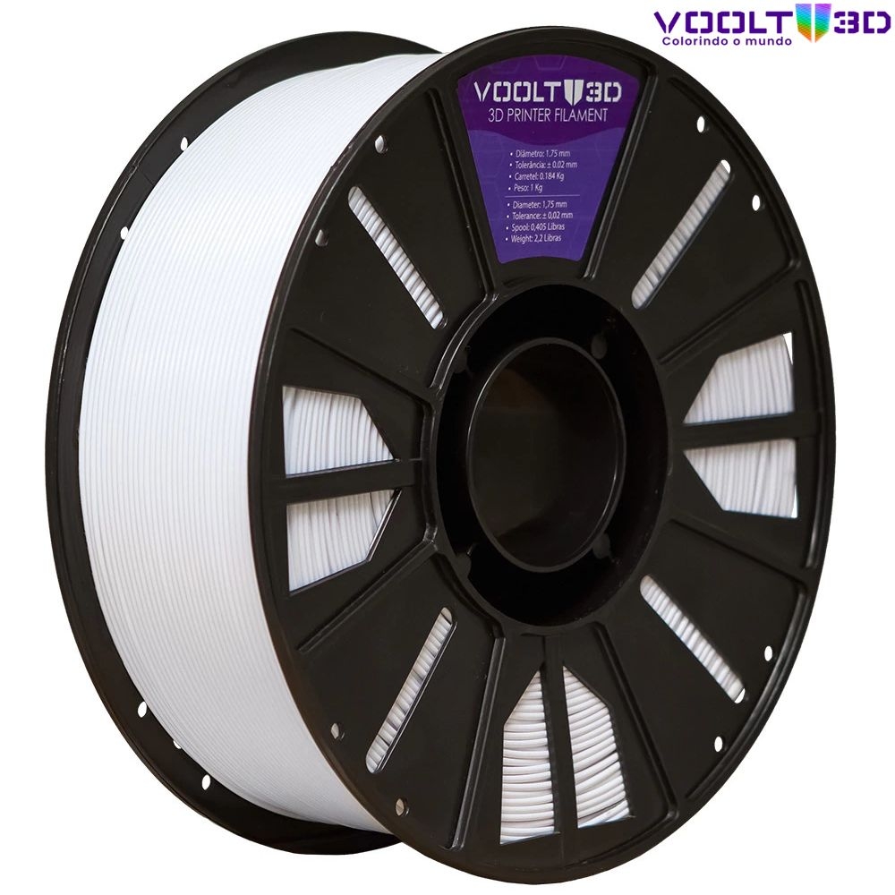 Filamento Voolt 3D - ABS Branco Dental High Speed Premium - 1Kg