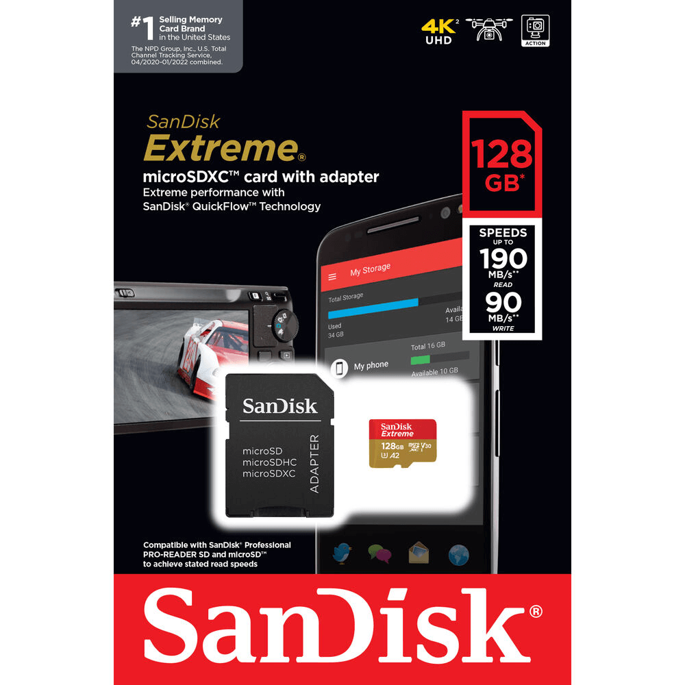 Sandisk Ultra Micro sd Cartão  Micro Sd 128gb 190mb/s
