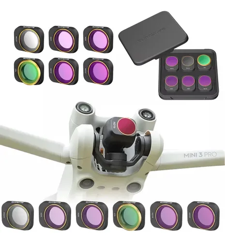 Kit C/ 6 Lentes Filtro DJI Mini 3 PRO Nd4/Nd8/Nd16/Nd32+cpl+ncuv