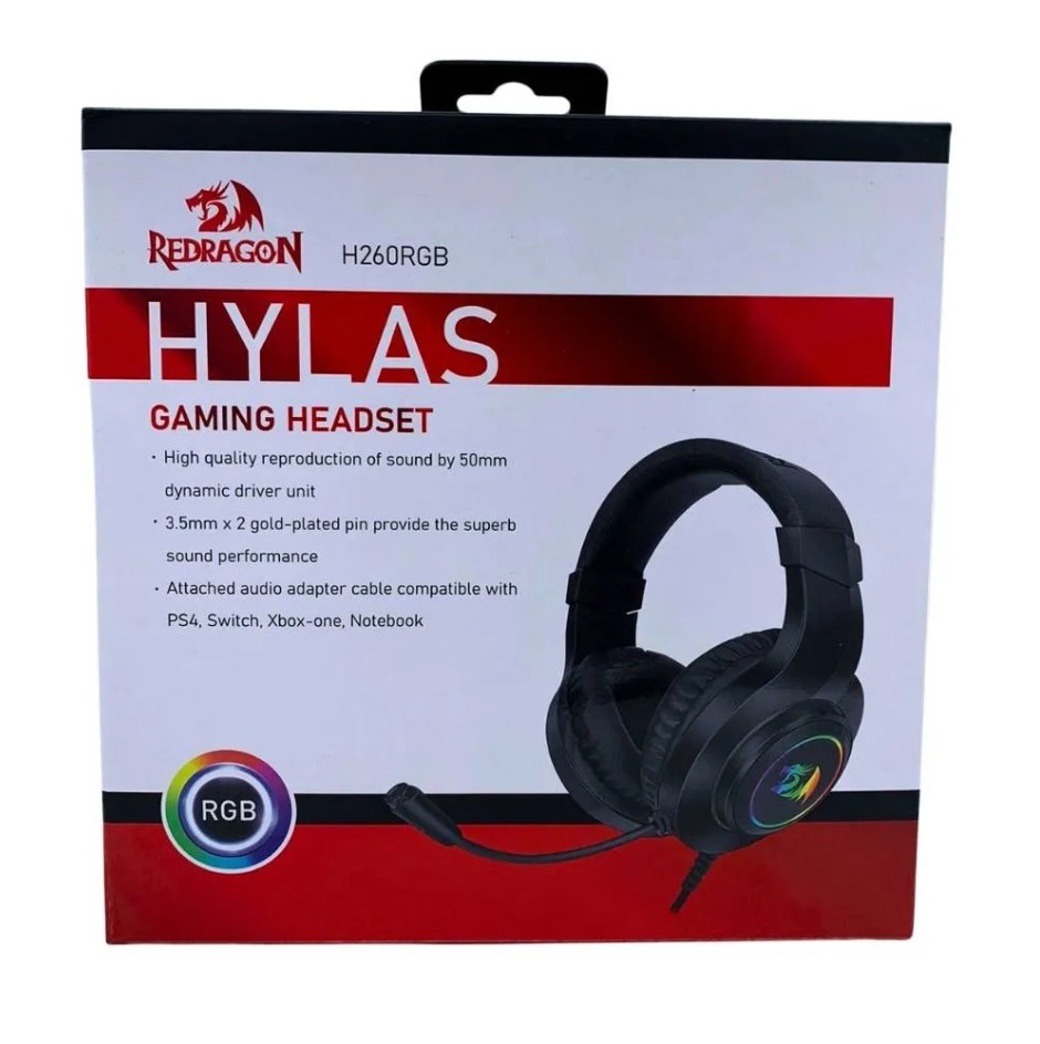 Fone Gamer Headset Redragon H260 Hylas RGB