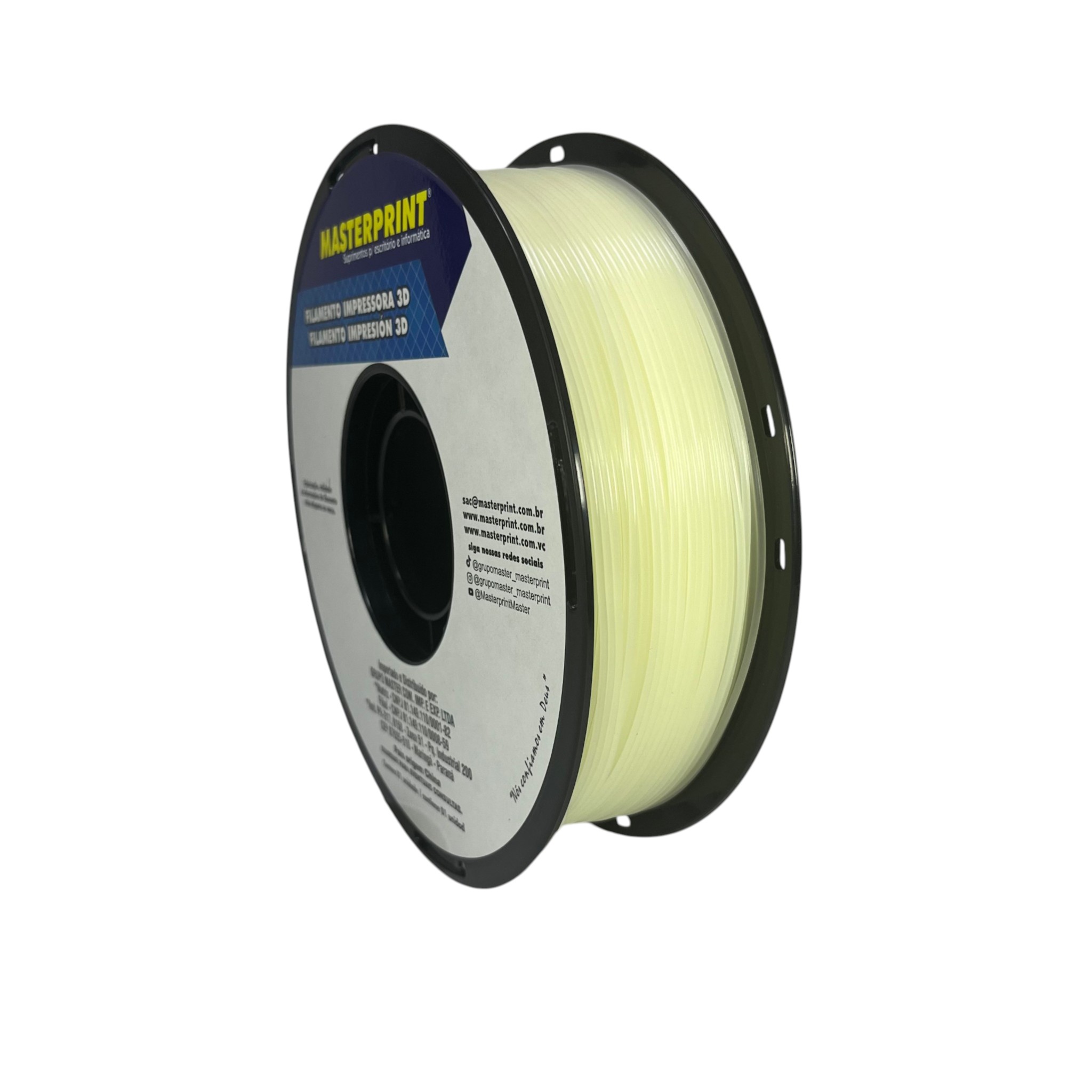 Filamento MasterPrint PLA Fosforescente 1kg Natural/Verde