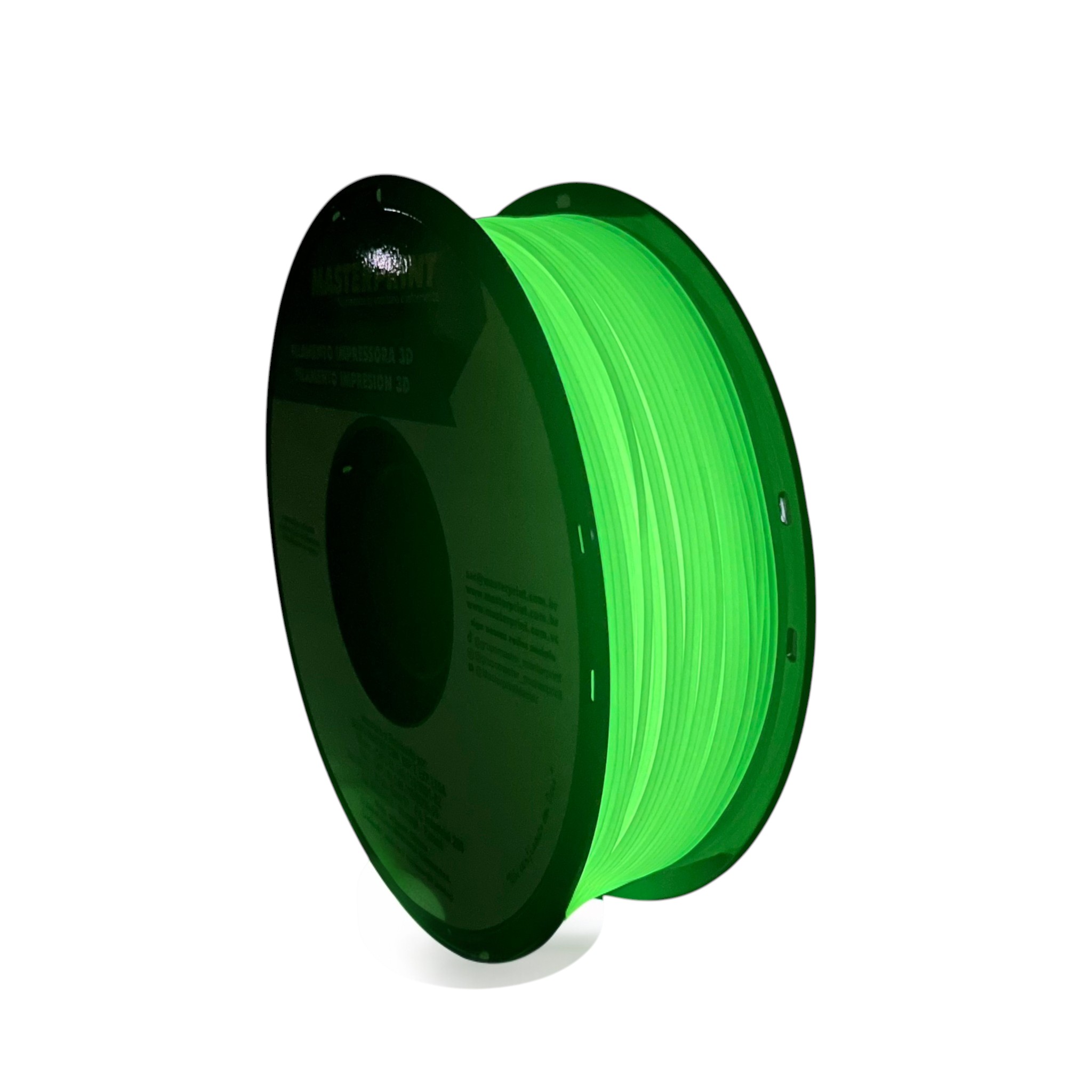 Filamento MasterPrint PLA Fosforescente 1kg Natural/Verde, foto 2