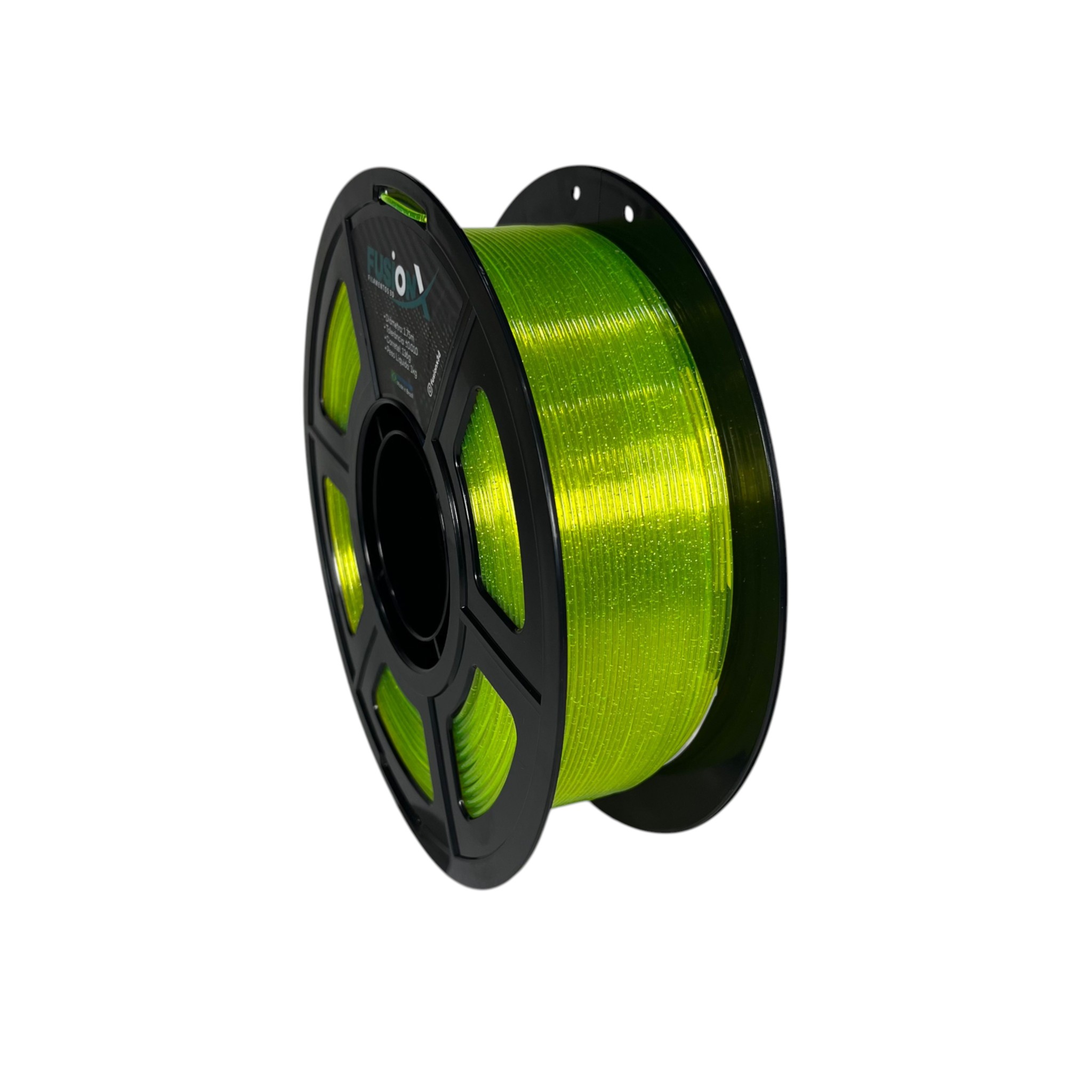 Filamento FusionX PETG Transparente Glitter Amarelo 1.75mm, foto 3