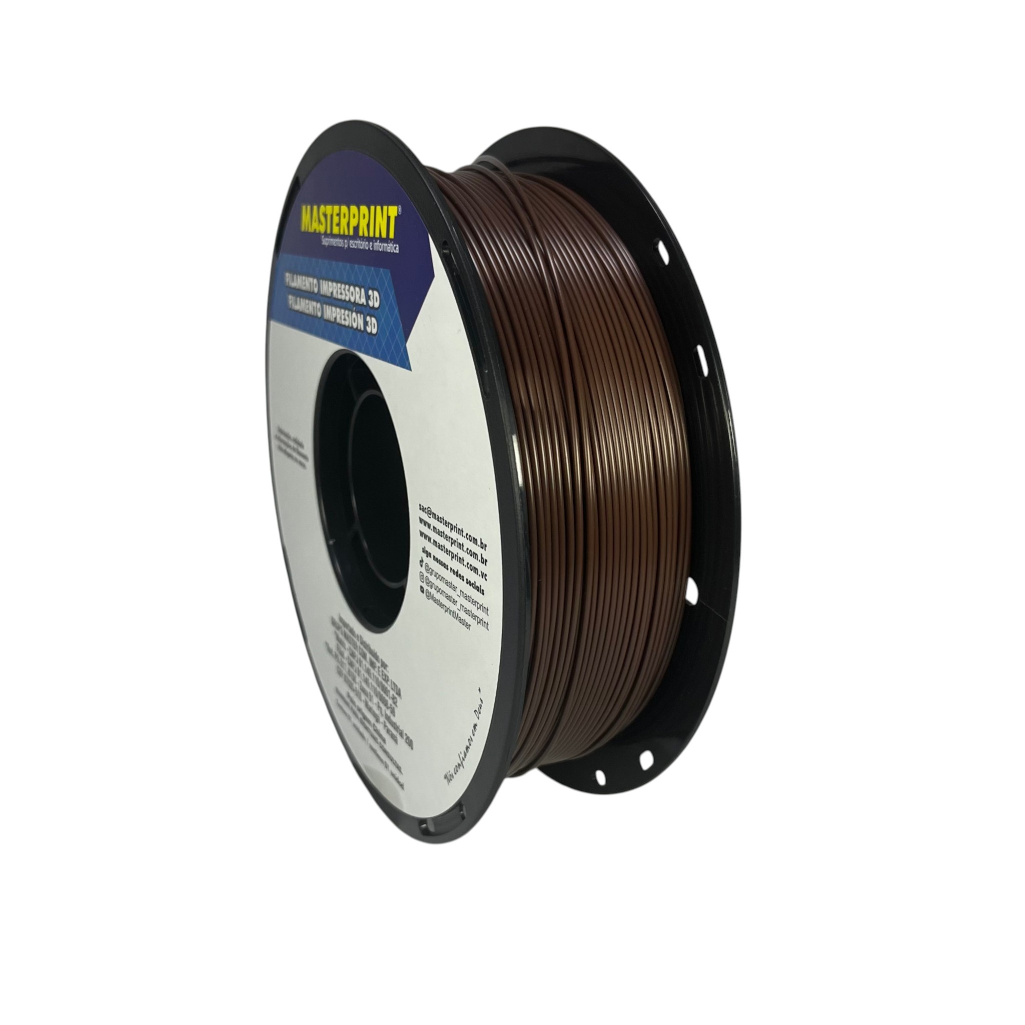 Filamento MasterPrint PLA 1kg 1.75mm Marrom Escuro