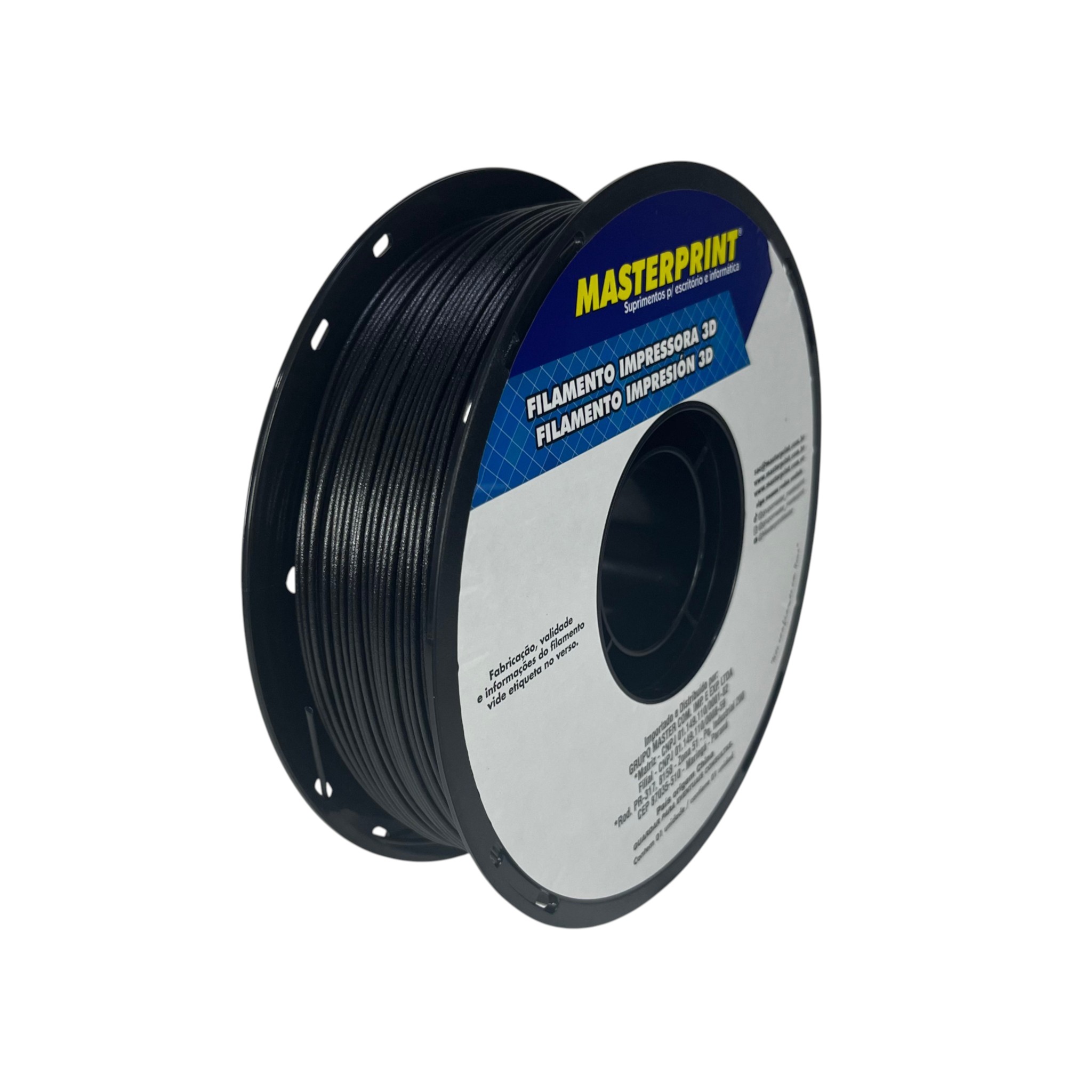 Filamento MasterPrint PETG Fibra Carbono 1kg 1.75mm Preto, foto 2