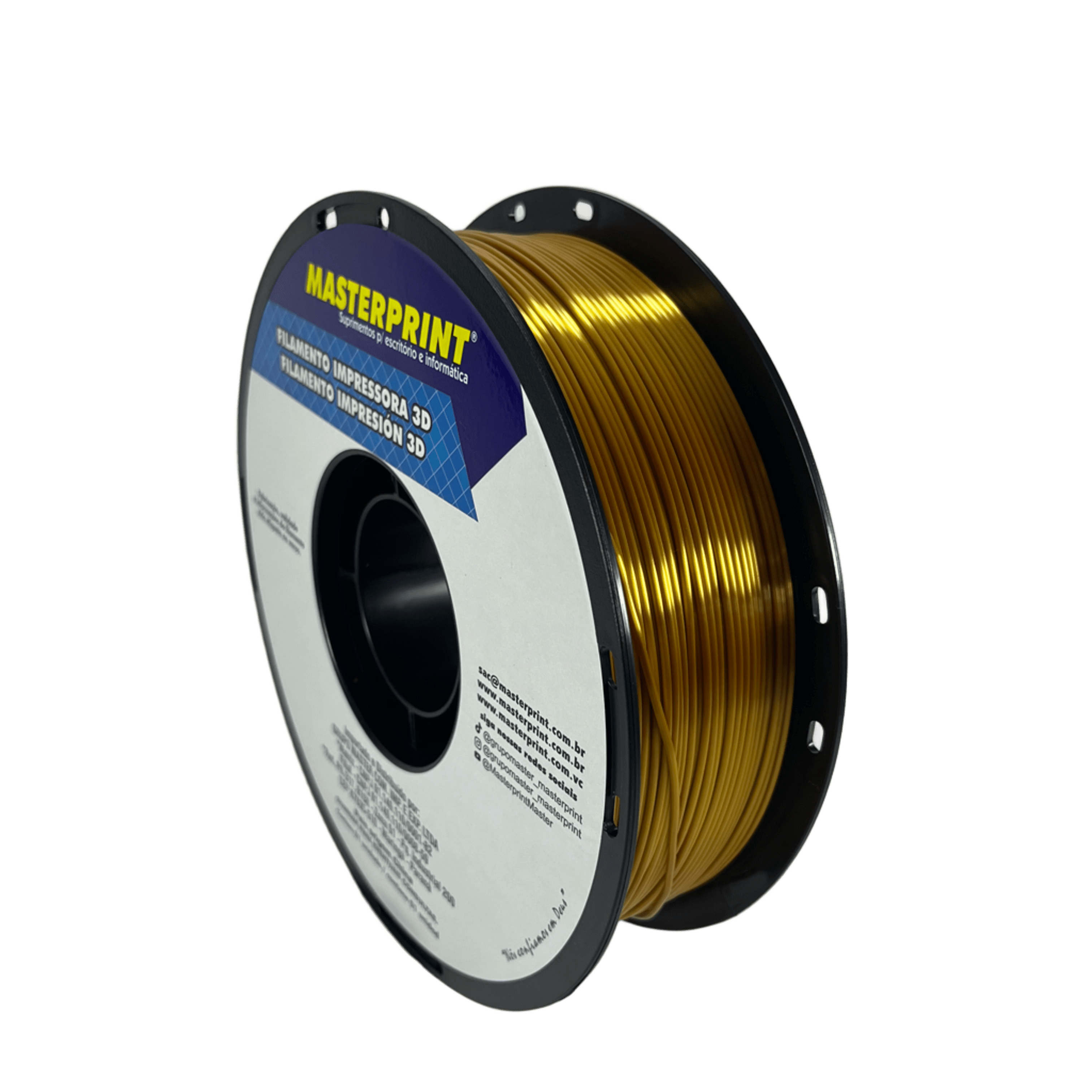 Filamento Masterprint Pla Silk 1kg 1.75mm Dourado Dourado