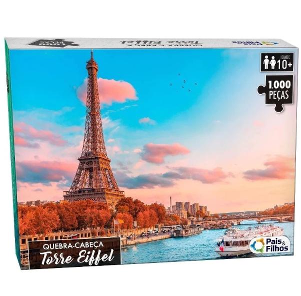Pais & Filhos - Quebra Cabeça 1000 Pçs - Torre Eiffel - Premium, Sortido, Grande