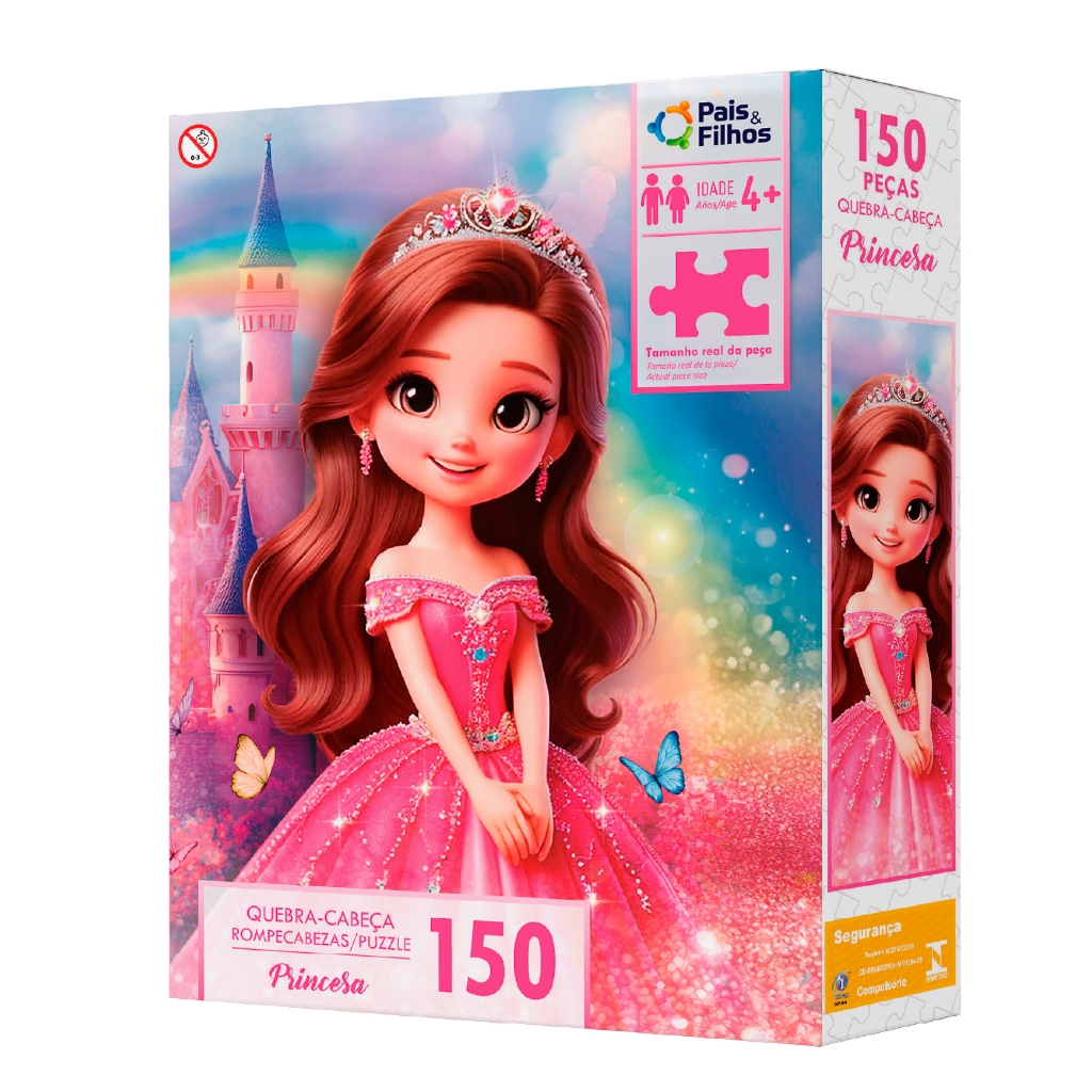 Quebra cabeça Princesa 150 peças Pais e Filhos Puzzle QC montar menina Presente