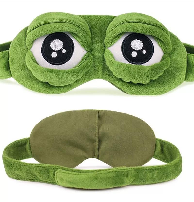 Máscara de Dormir de Sapo - Tapa Olho Divertido Geek Nerd sono viajem