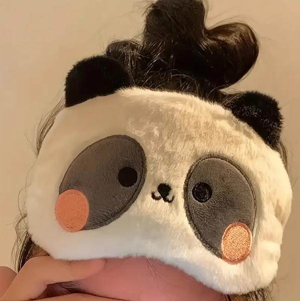 Máscara de Dormir Panda - Tapa Olho Divertido Ursinho Urso fofo Pelúcia Pijama Sono Viagem