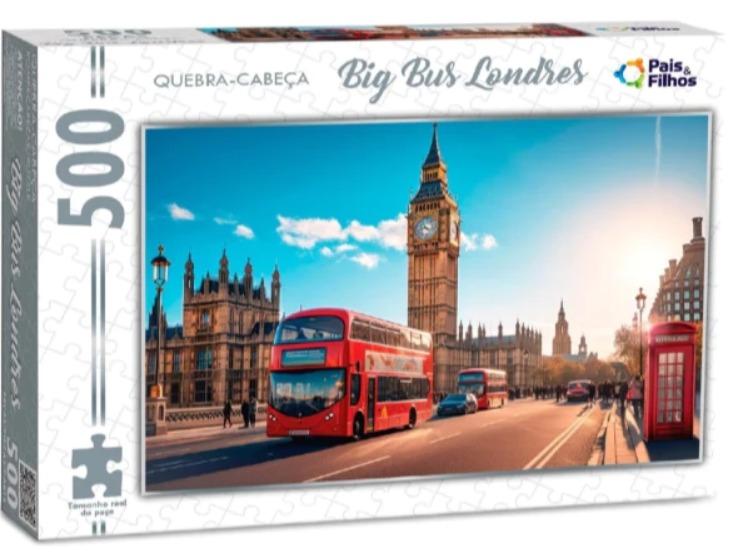 Pais & Filhos - Quebra-Cabeça, 500pçs, Big Bus Londres
