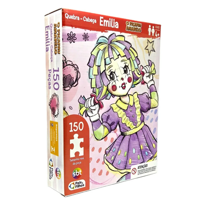 Quebra cabeça Emília 150 peças Pais e Filhos Puzzle QC montar sitio do pica pau amarelo sbt Presente
