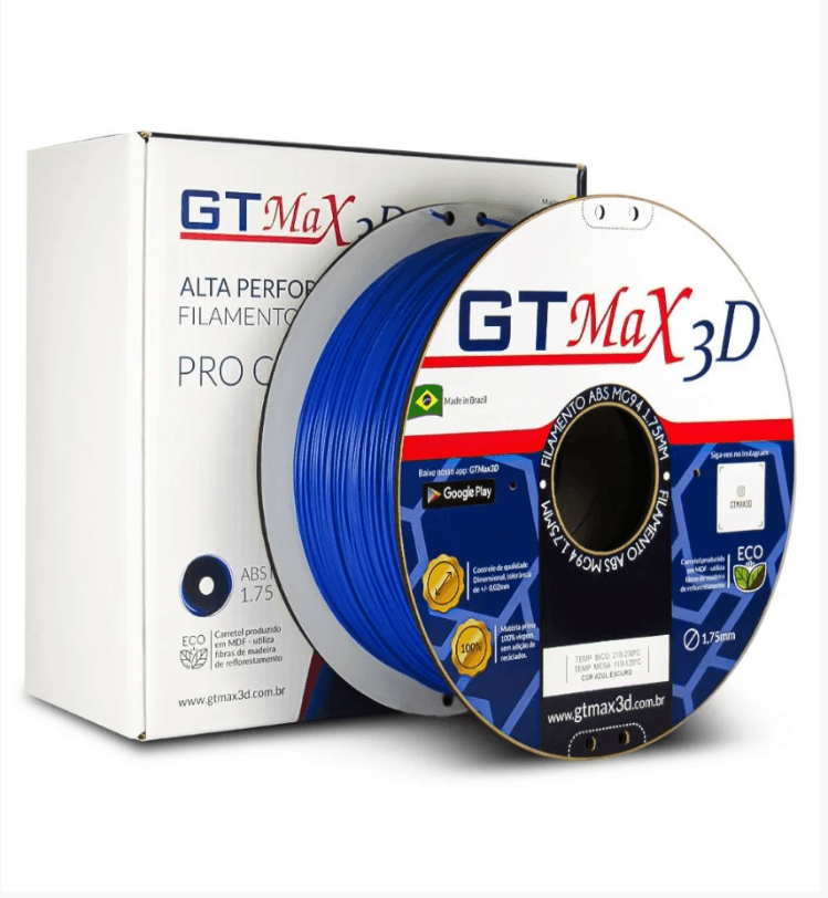 Foto de Filamento ABS - Azul Claro - Premium MG94 - GTMax 3D - 1.75mm - 1KG