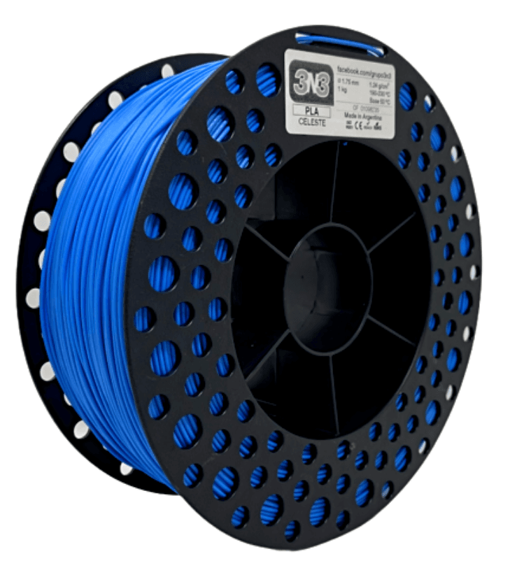 Foto de Filamento PLA – Azul Celeste – 3N3 – 1.75mm – 1kg