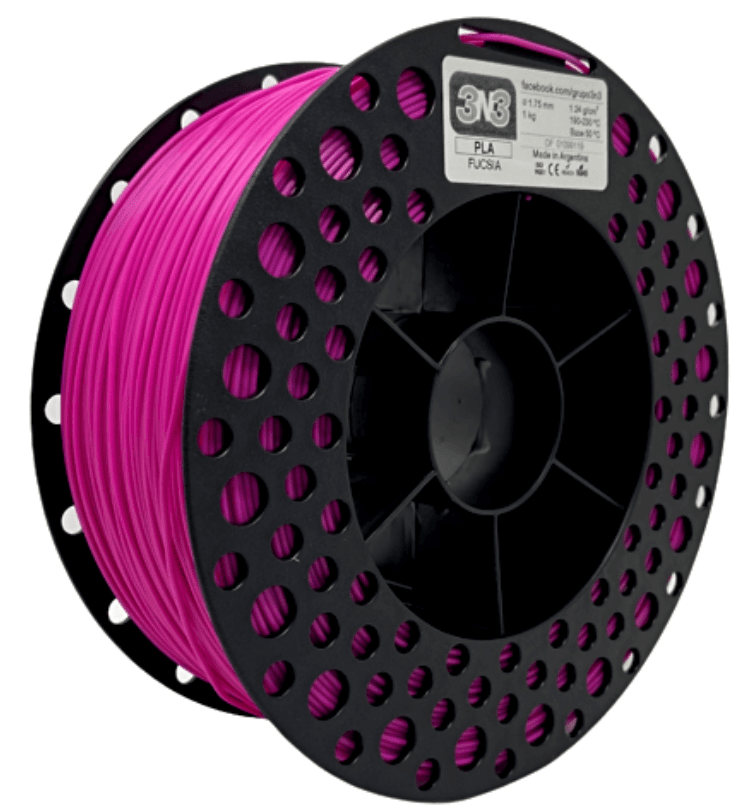 Foto de Filamento PLA – Fucsia – 3N3 – 1.75mm – 1kg