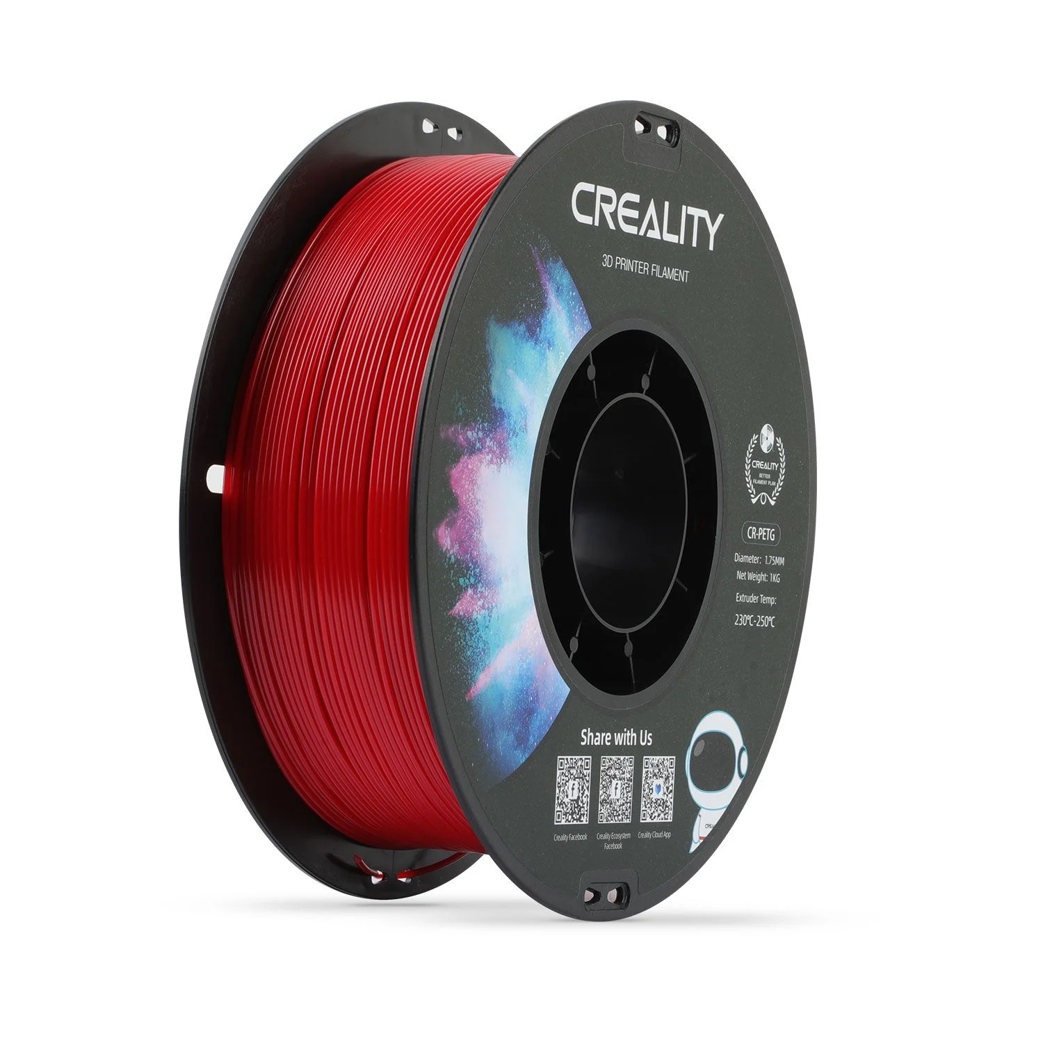 Foto de Filamento – PETG - CR – Vermelho – 1kg – Creality 3D
