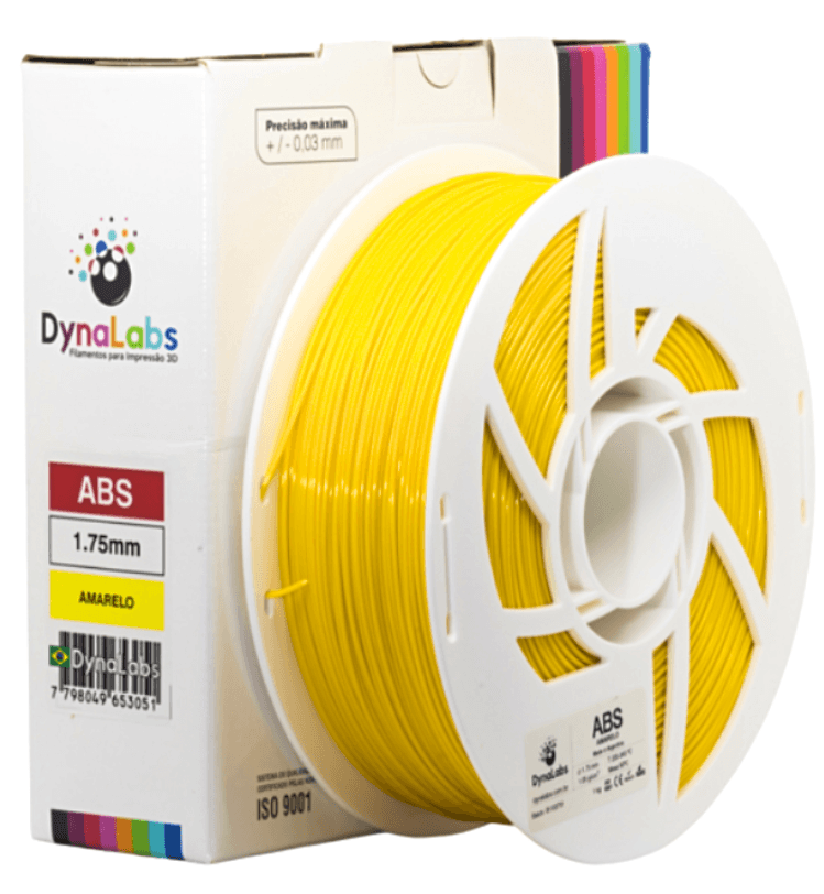 Foto de Filamento ABS - Amarelo - DynaLabs - 1.75mm - 1Kg