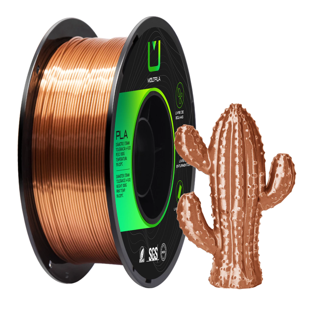 Foto de Filamento – PLA – Silk – Cobre – Multfila – 1kg