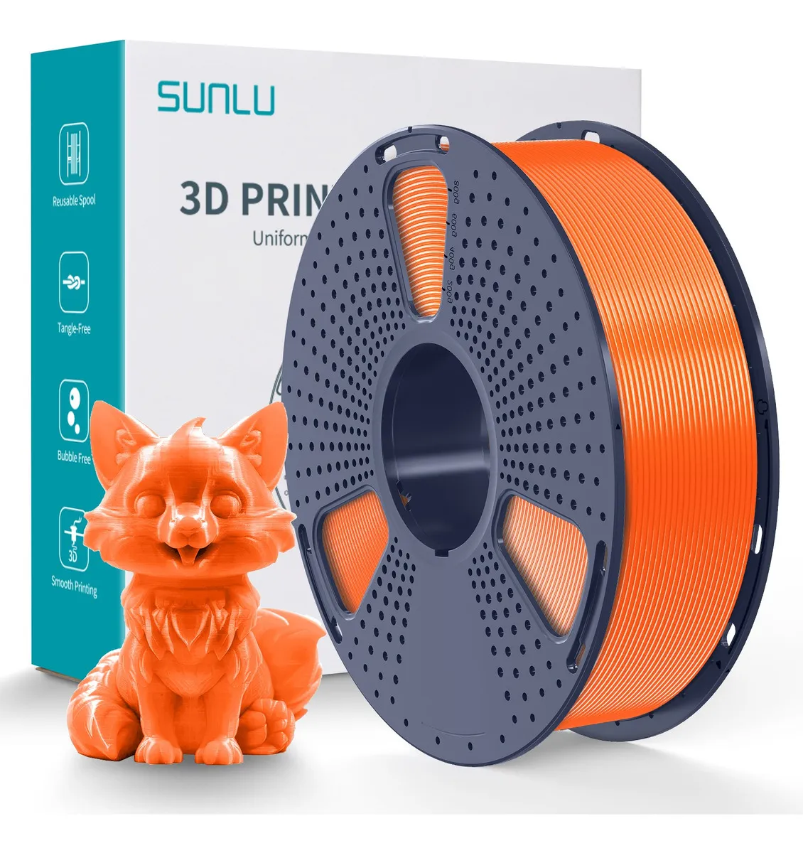 Foto de Filamento - Petg - Laranja Vibrante - Sunlu - 1kg