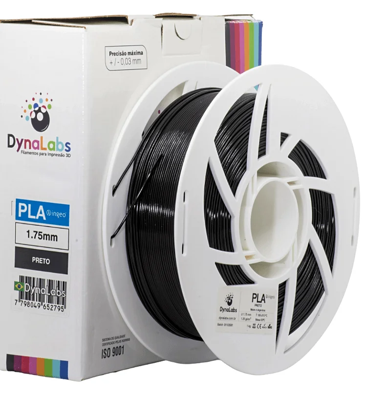 Foto de Filamento PLA Ingeo – Preto – Dynalabs – 1.75mm – 1kg