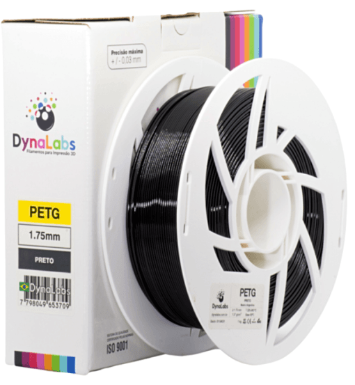 Foto de Filamento PETG – Preto – Dynalabs – 1.75mm – 1kg