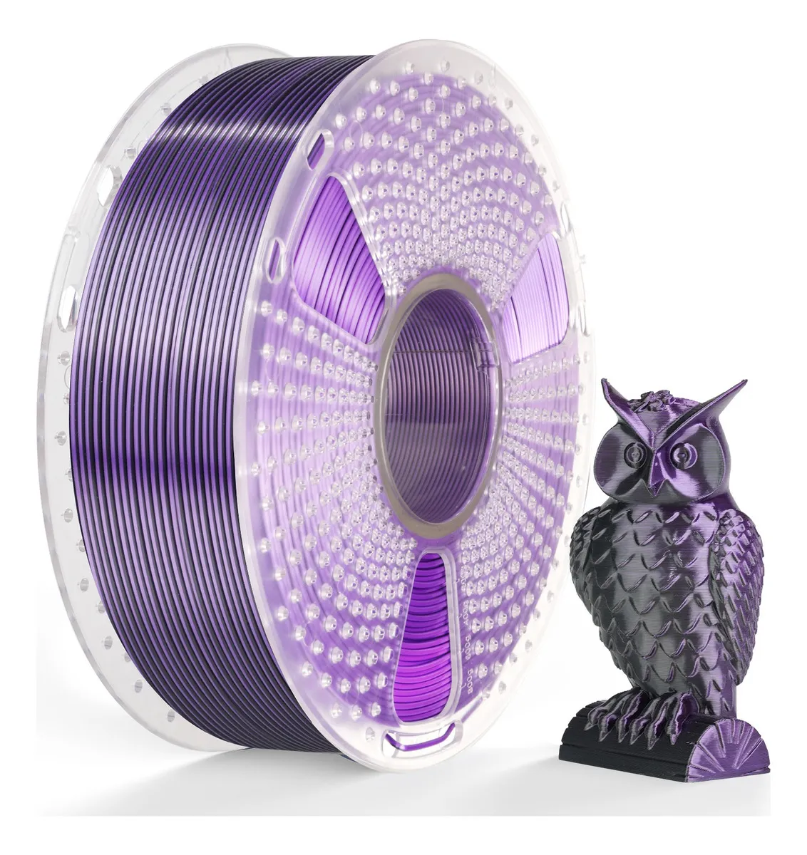 Foto de Filamento - Silk PLA Plus - Dual Color -Preto/Roxo - Sunlu - 1kg