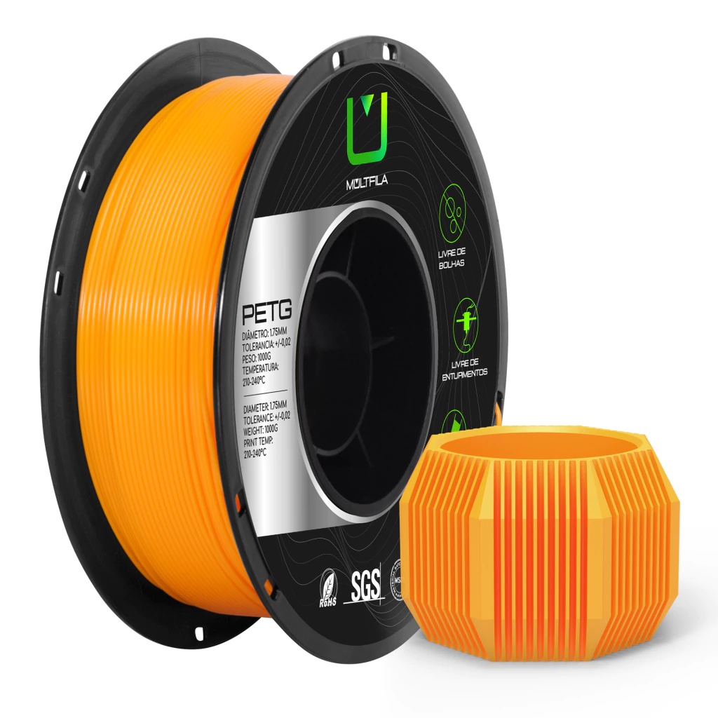 Foto de Filamento – Petg – Laranja – Multfila – 1kg