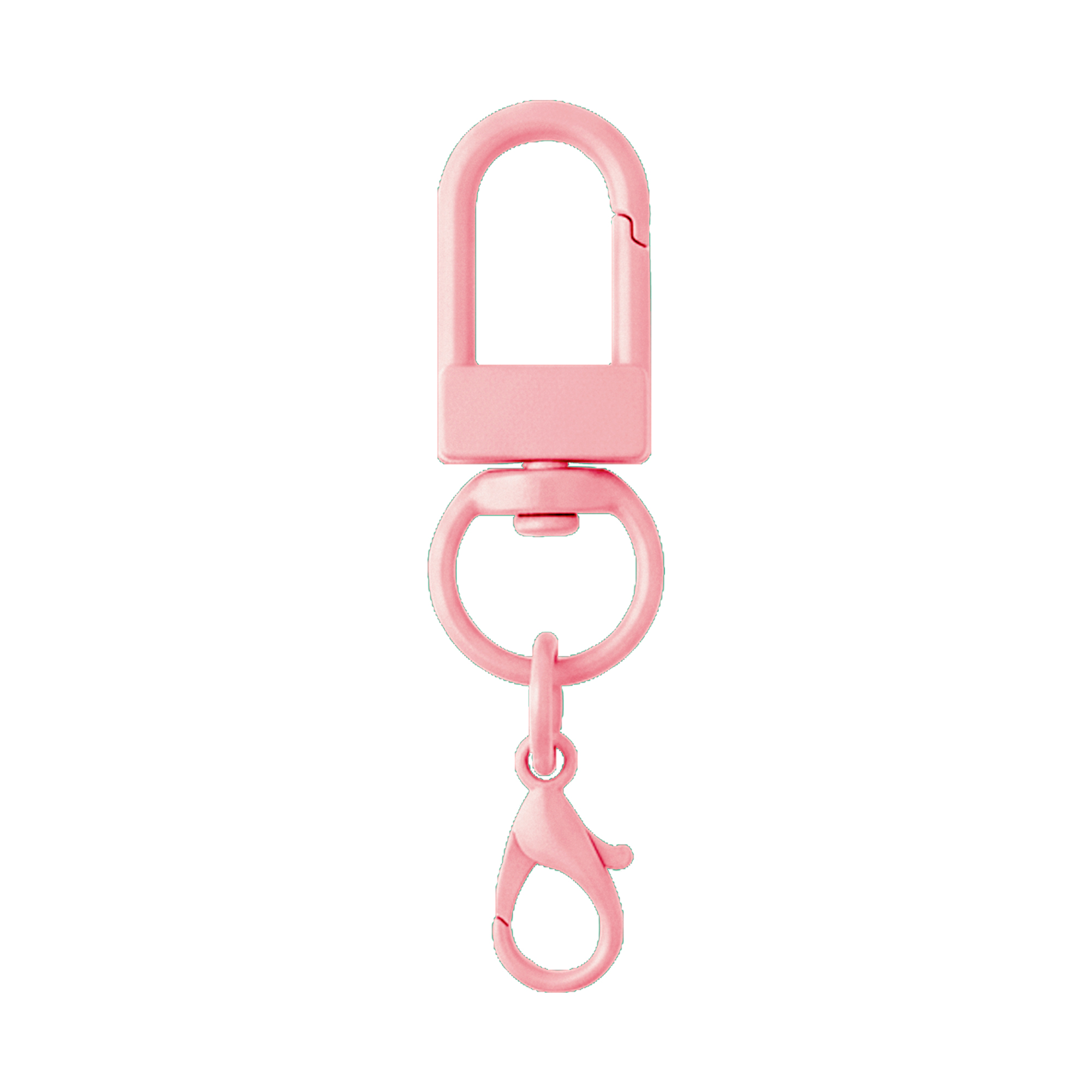 Foto de Kit 100 Chaveiro Gancho Duplo Rosa Claro Giratório