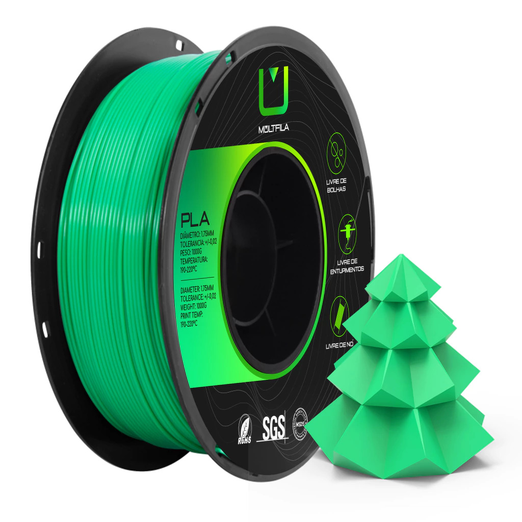 Foto de Filamento – PLA –Verde – Multfila – 1kg