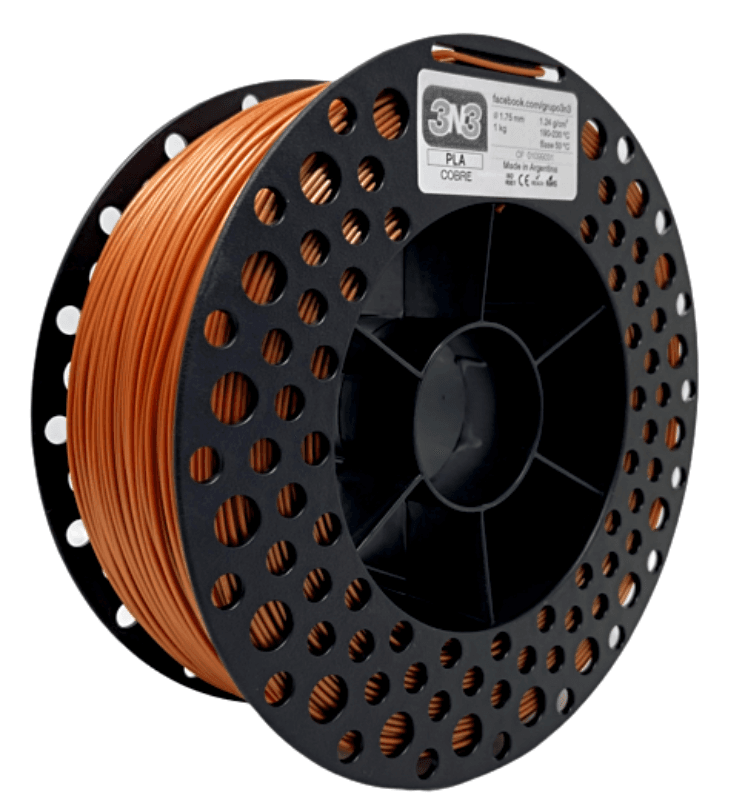 Foto de Filamento PLA – Cobre – 3N3 – 1.75mm – 1kg