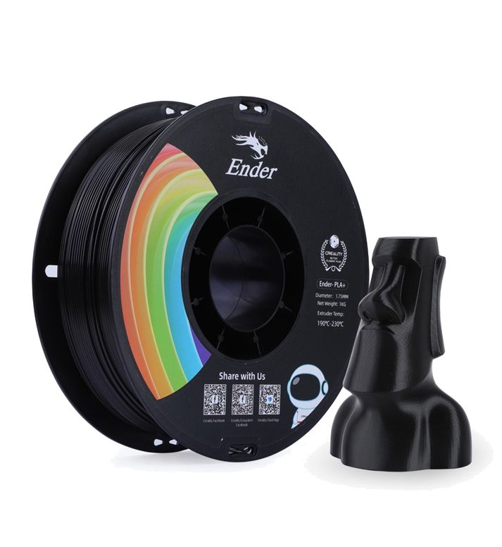 Foto de Filamento – Ender+ PLA – Preto – 1kg – 1.75mm – Creality