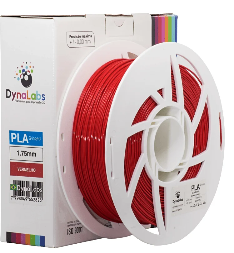 Foto de Filamento PLA Ingeo – Vermelho – Dynalabs – 1.75mm – 1kg