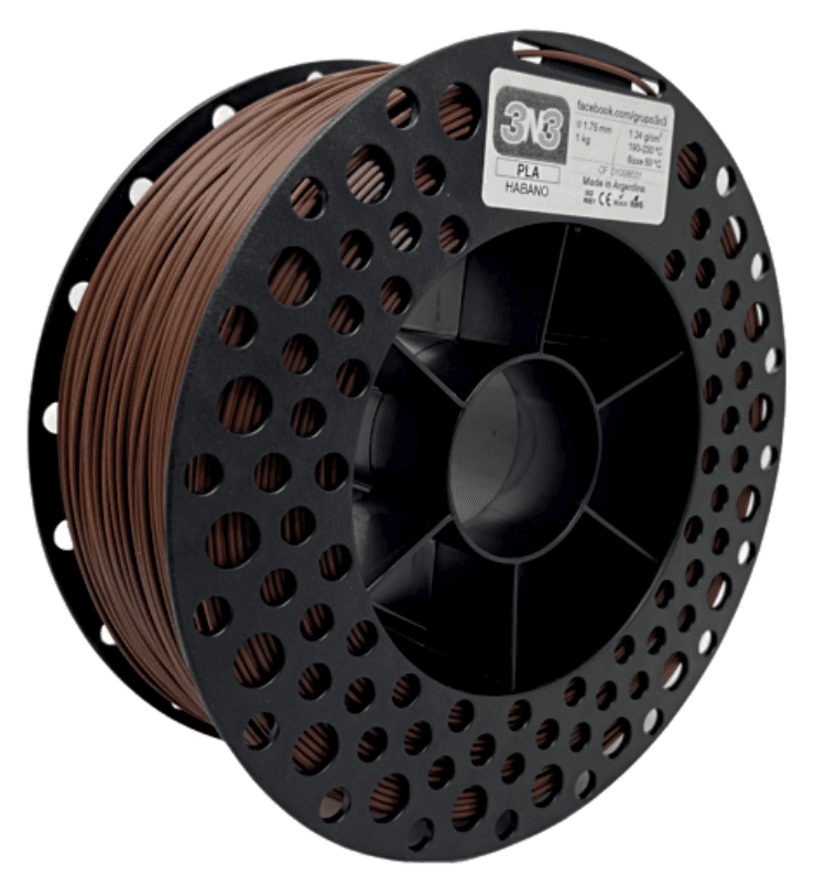 Foto de Filamento PLA – Marrom Ébano – 3N3 – 1.75mm – 1kg