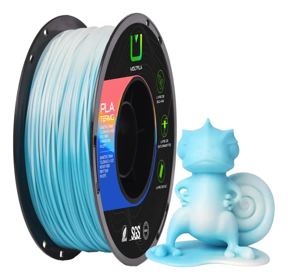 Foto de Filamento -  Pla Termo - Azul e Branco - Multfila - 1kg